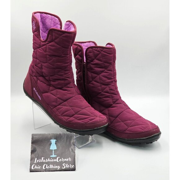 Columbia Women's Plum Purple Minx Slip II Omni Heat Insulated Boots Sz 8 2842 - Picture 6 of 16